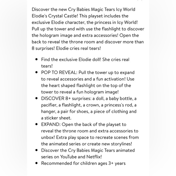 Cry Babies Magic Tears Icy World Elodie’s Crystal castle Playset. - Picture 10 of 10